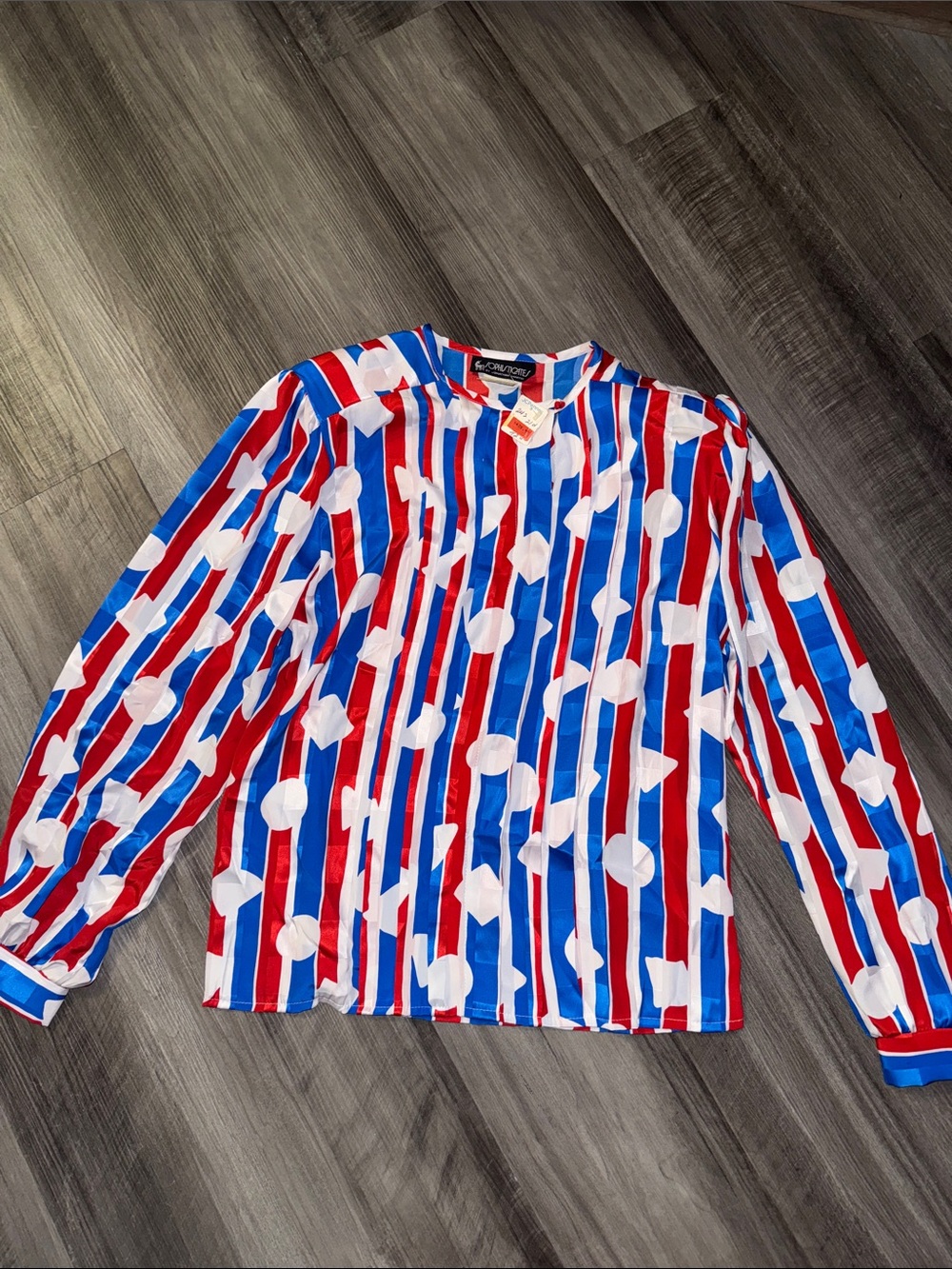 NEW Vintage Jonathan Martin retro Pop Art geometric Film blouse shirt 10 top